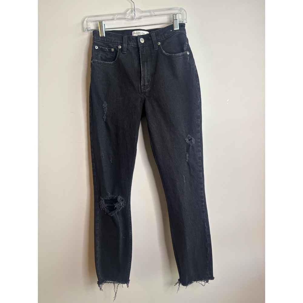 Abercrombie Black Mom Jeans Womens 24/00R